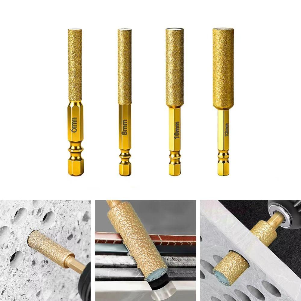 6/8/10/12mm Size Hexagonal Shank Core Drill Bit Hexagonal Shank Design Hole Expanding Tile Marble Drill Bit Edge Trimming