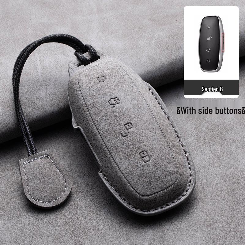 2022 Denza D9 Key Case: Woolen Leather Full Cover for Model N7 EV/DM-i PHEV