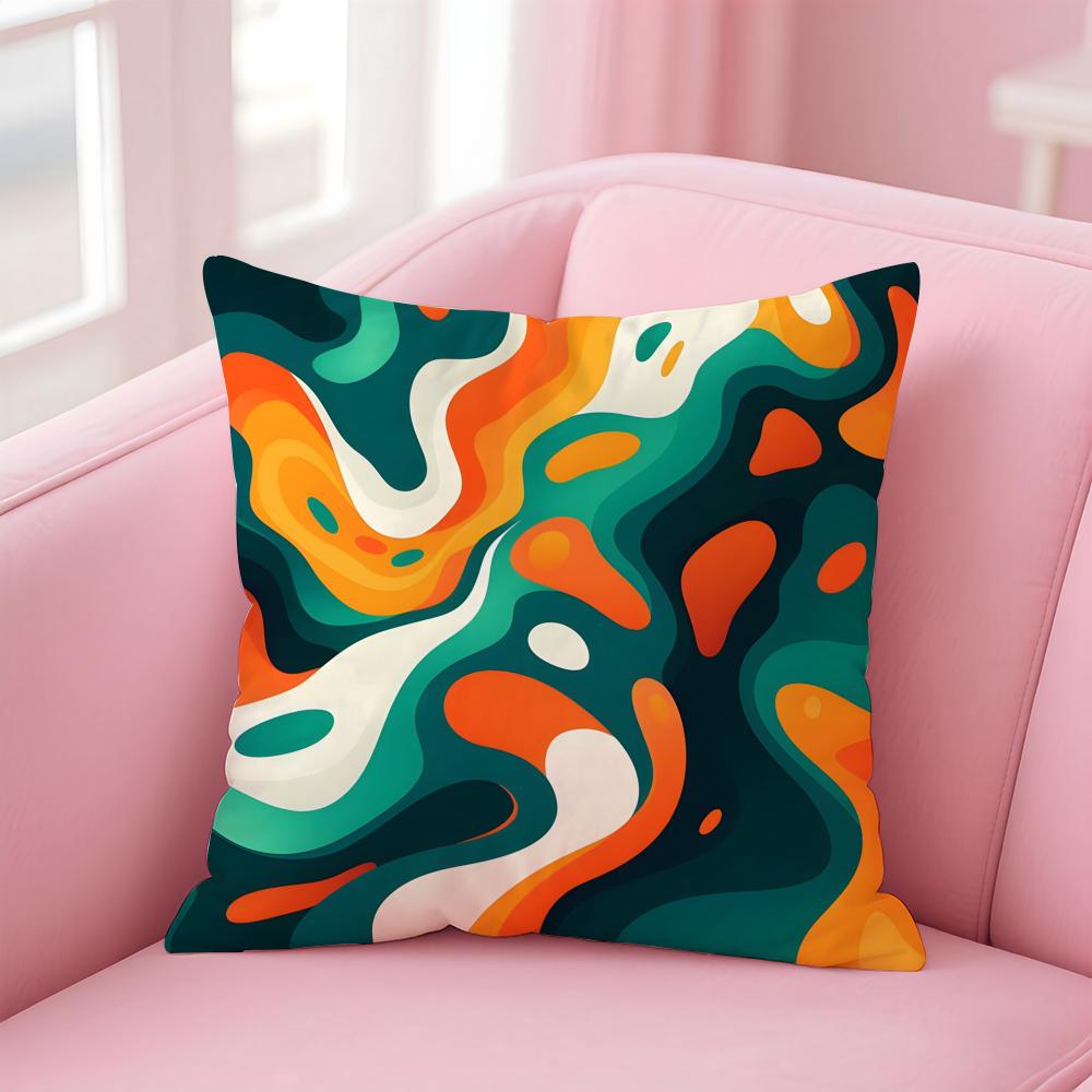 Abstract Geometric Pattern Cushion Cover Pillow Case Soft Skin Friendly Fabric Concealed Zipper