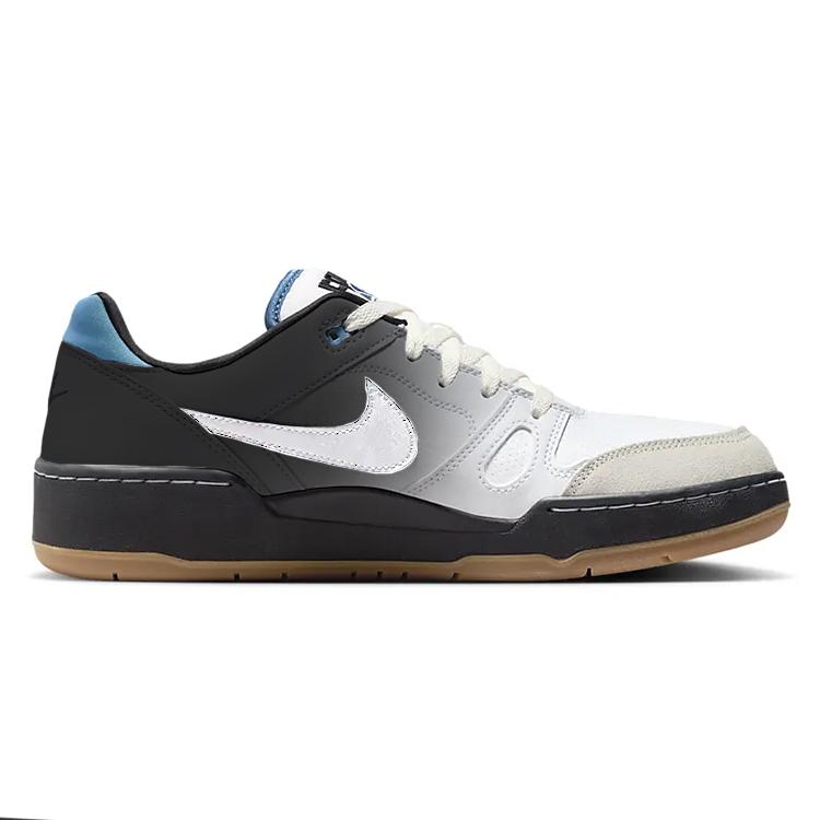 Nike Full Force Gray Shadow Slip Resistant And Breathable Low Top Skateboard Shoes Men's White Black HJ7262-100(Team366-)