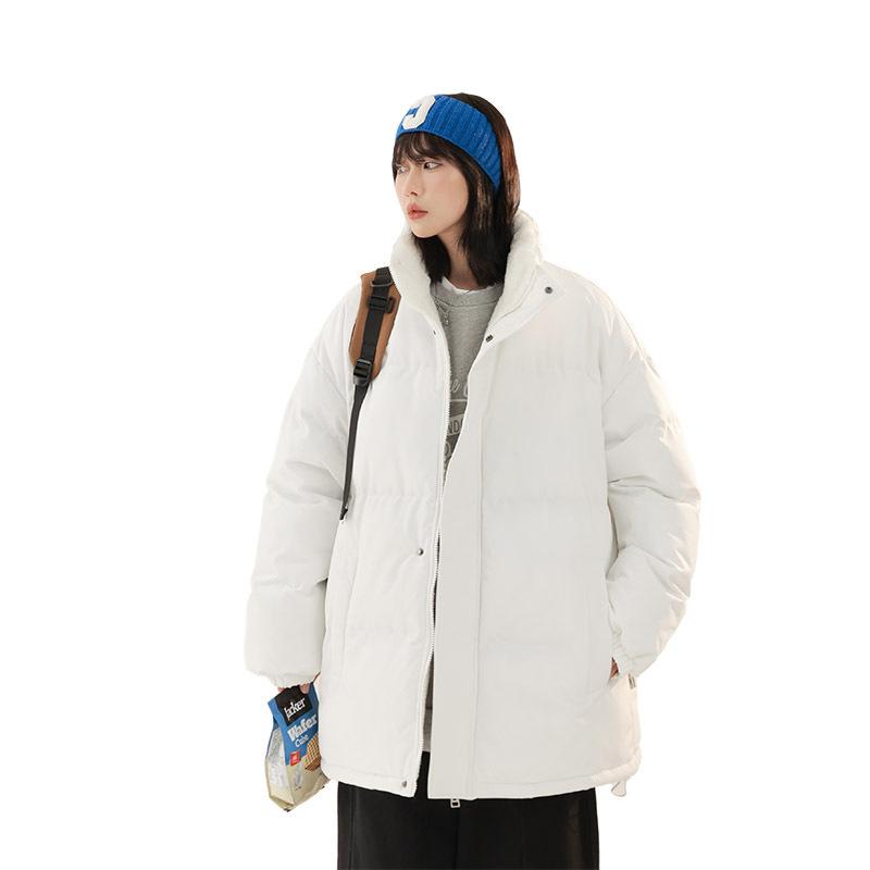 

Men s Autumn and Winter Warm Velvet Trend Versatile Fashion Casual Loose Men s Cotton Clothes M белый