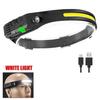 USB Rechargeable Head Torch Induction Headlamp COB LED Sensor Head Lamp Built-in Battery Flashlight 10 Lighting Modes Headlight