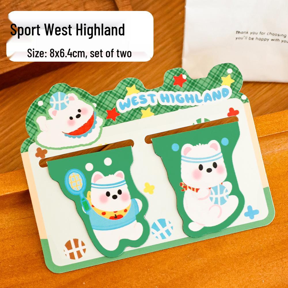 Adorable West Highland Terrier Magnetic Bookmark – Cute Cartoon Dog Stationery, Perfect Gift for Students