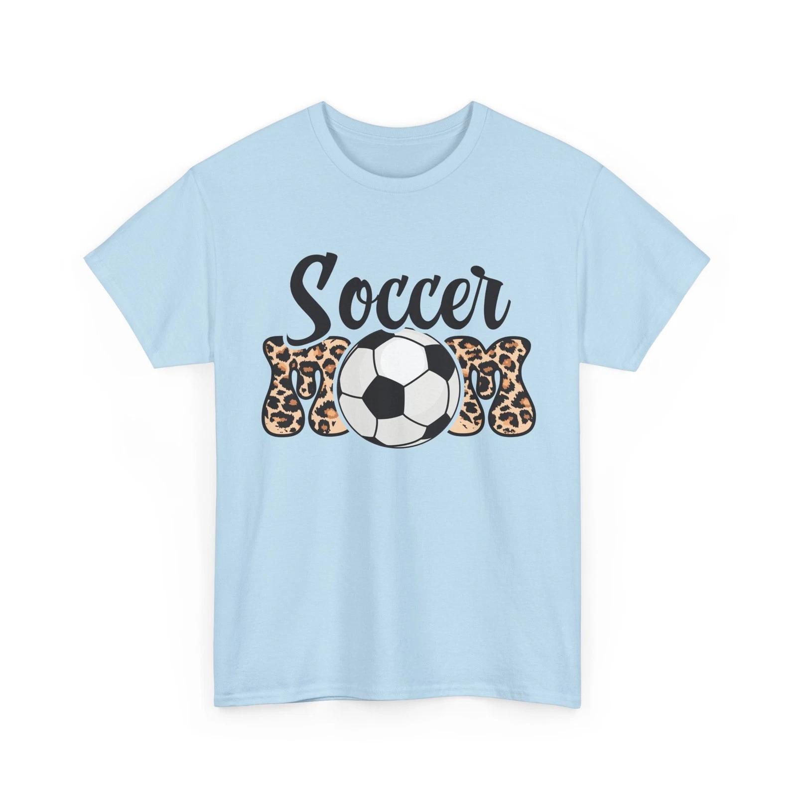 Футболка для футбольной мамы, Футболка для любителей спорта, Футболка для футбольной мамы, Женская леопардовая футболка XL