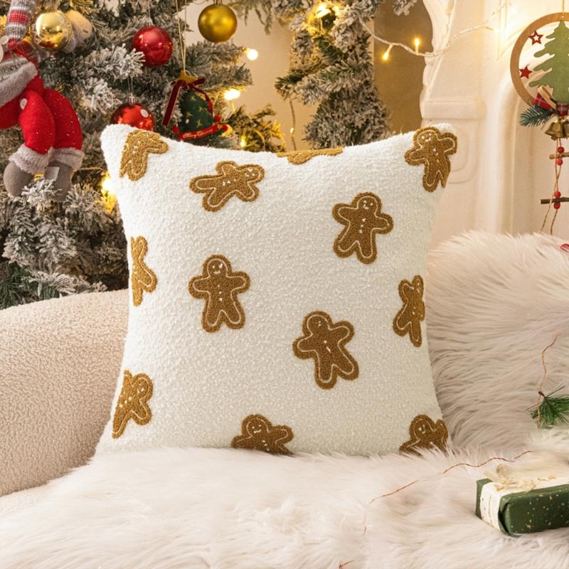 Festival Holiday Pillow Case Christmas Decoration Polyester Materials Easy Caring Decorative Living Room Accent