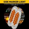 Amber 2X 16 LED Side Marker Truck Lamp Clearance Trailer Light Lorry Chrome Lamp