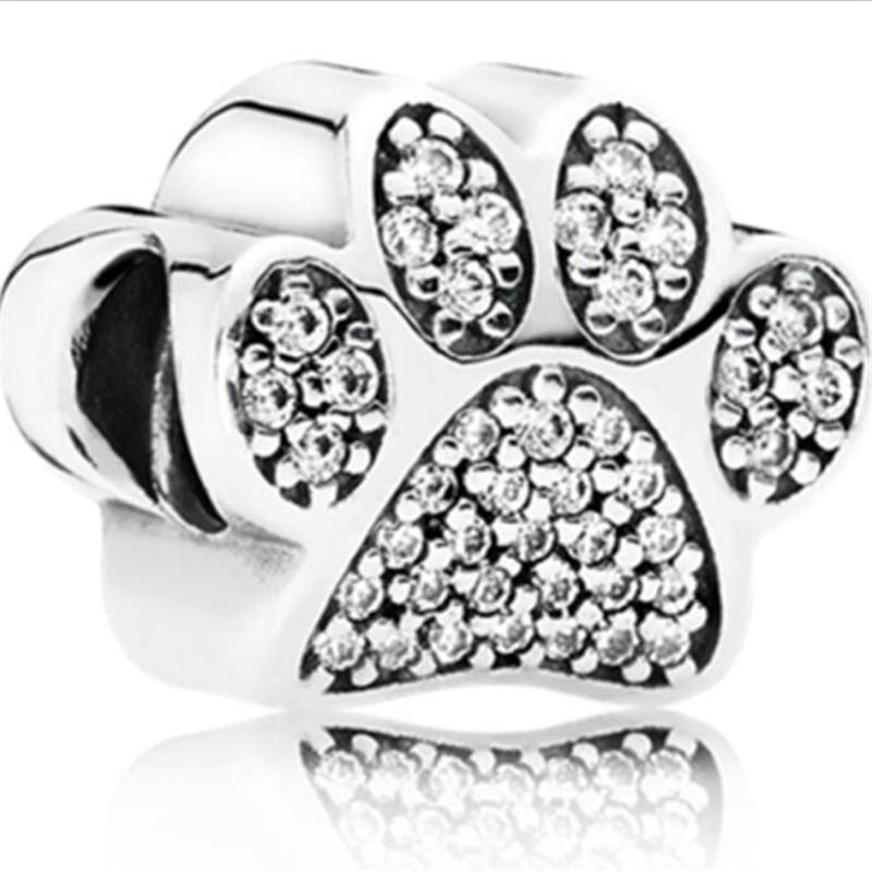 Btuamb New Fashion Crystal Hollow Camera Cat Claw Leaves Crown Heart Charms Beads Fit Fashion Bracelets for Women Making Jewelry