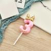 1pc Pink Numbered Birthday Candles Golden Bow Cake Decoration for Children boys Girls Teenage Birthday Baking Decoration Plugins