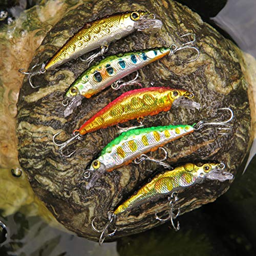 [Seiran Lure] Trout Lure, Stream Fishing Sinking Minnow 52mm 5g Set (for Iwana, Yamame, Rainbow Trout)