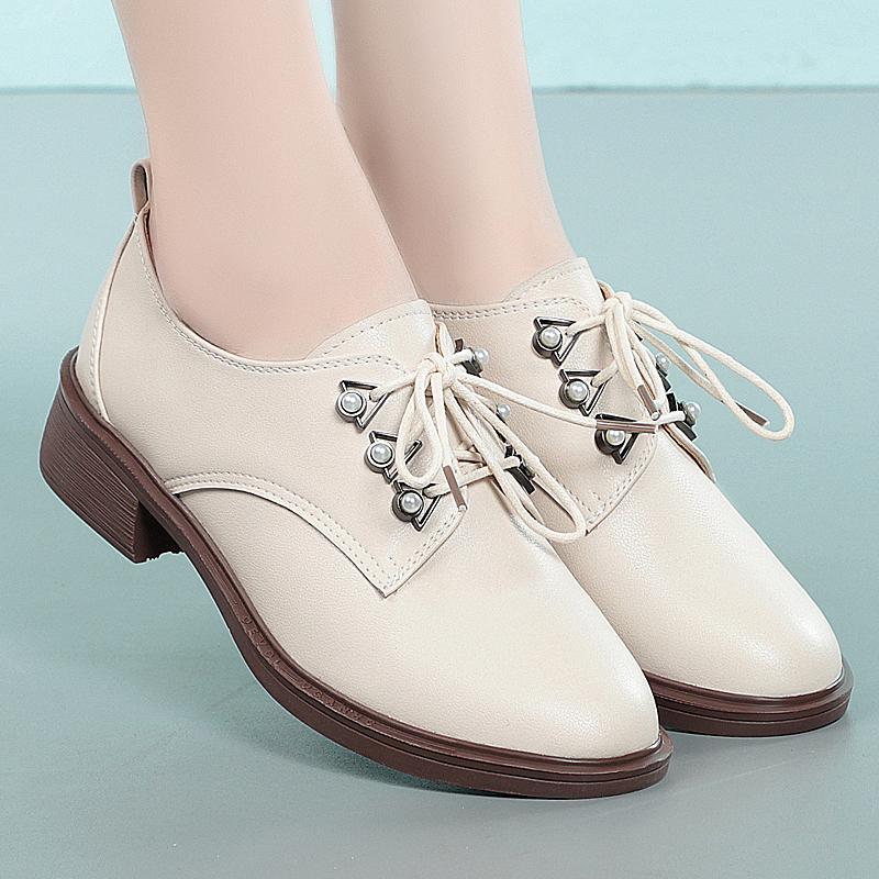 Fashion AIYUQI Ladies Shoes Large Size 41 42 43 Genuine Leather Casual Women Oxford Shoes British Style Lace-up Shoes Women