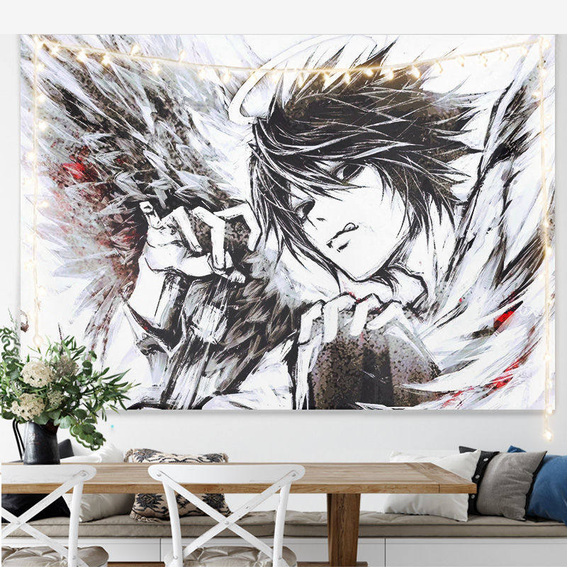 New Hot Japanese Anime Death Note Print Tapestry Wall Hanging Poster Bedroom Backdrop Wall Art Home Decor