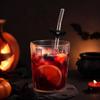 Halloween Glass Straws Set: 9 Colorful Straws with Cleaning Brush Included.