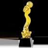 Customized Microphone Five-pointed Star Resin Trophy, Crystal Base Excellent Host Singing Talent Activity Competition Award, 1Pc
