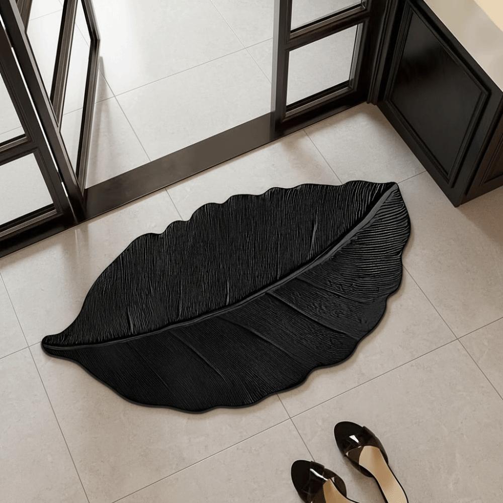 Diatom Mud Bathroom Floor Mat Leaf Shape Absorbent Mat Minimalist Style Quick Dry Mat Shower Room