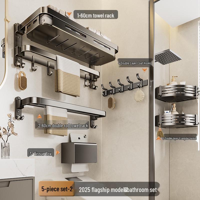 Wandmontierter, faltbarer Badezimmer-Handtuchhalter ohne Bohren