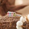 S925 Sterling Silver Natural Tourmaline Color Treasure Ring Women'S Color Gemstone Index Finger Ring Jewelry