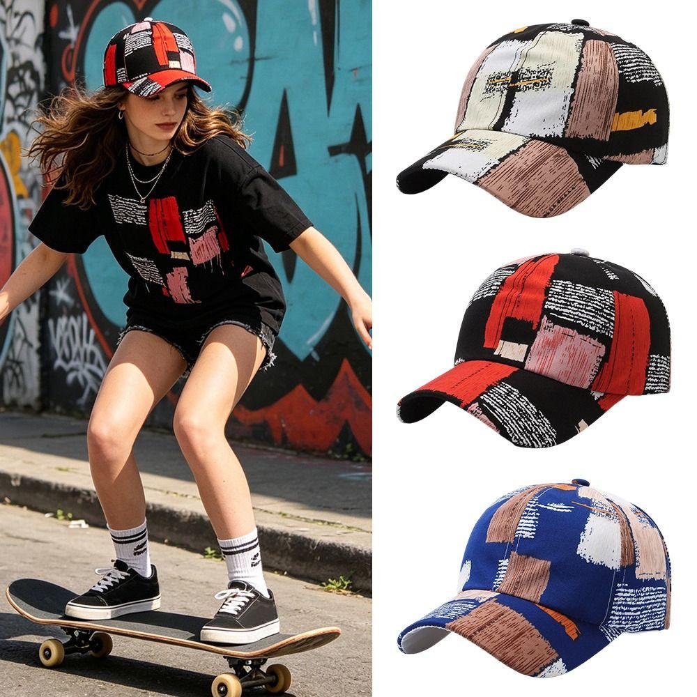 Versatile Sun Hat Graffiti Baseball Hats Casual Bonnet for Men Women