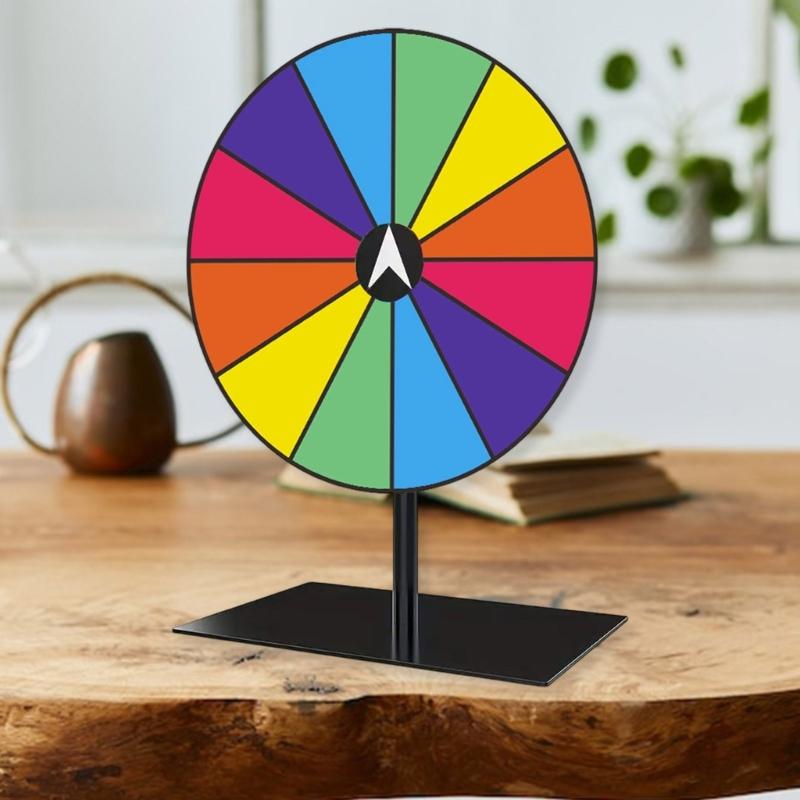 Heavy Type Rotating Prizes Wheel Game Reusable Colorful Game Wheel with Durability Metal Base For Kids Adults