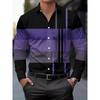 2026 Men Slim Fit Long Sleeve Geometric Line Print Dress Shirt Formal Business Casual Button Down Office Top Camisa Masculina