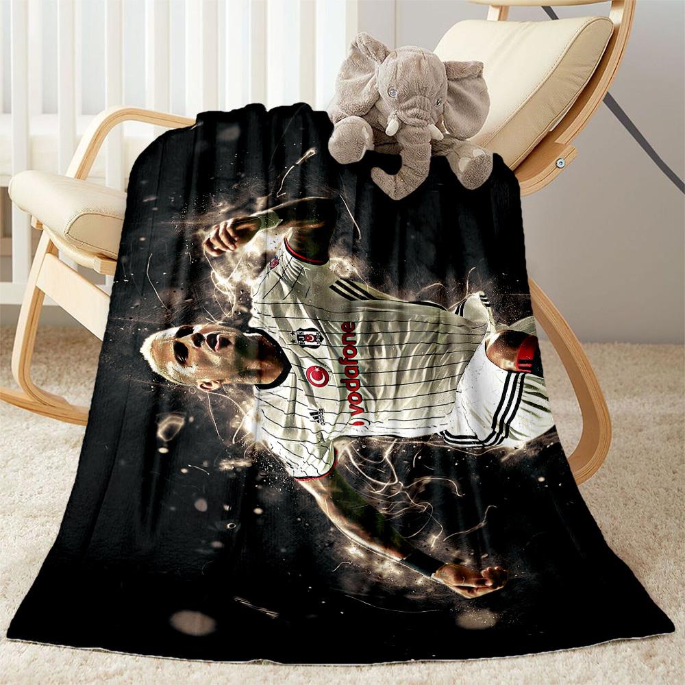 Soccer Player Action Blanket Comfortable Great for Bedding Office Chair Four Seasons Multipurpose Modern Unique Gift for Family and Friends Camping