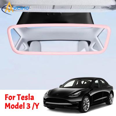 For Tesla Model 3 Y New RearView Mirror Protector Frame Interior Accessories Rearview Mirror Protector Trim Silicone Rubber Cas