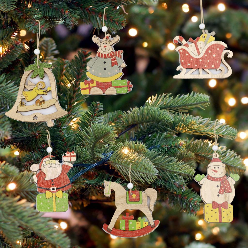 Rustikaler Holz-Weihnachtsbaum-Anhänger DIY Dekorationszubehör