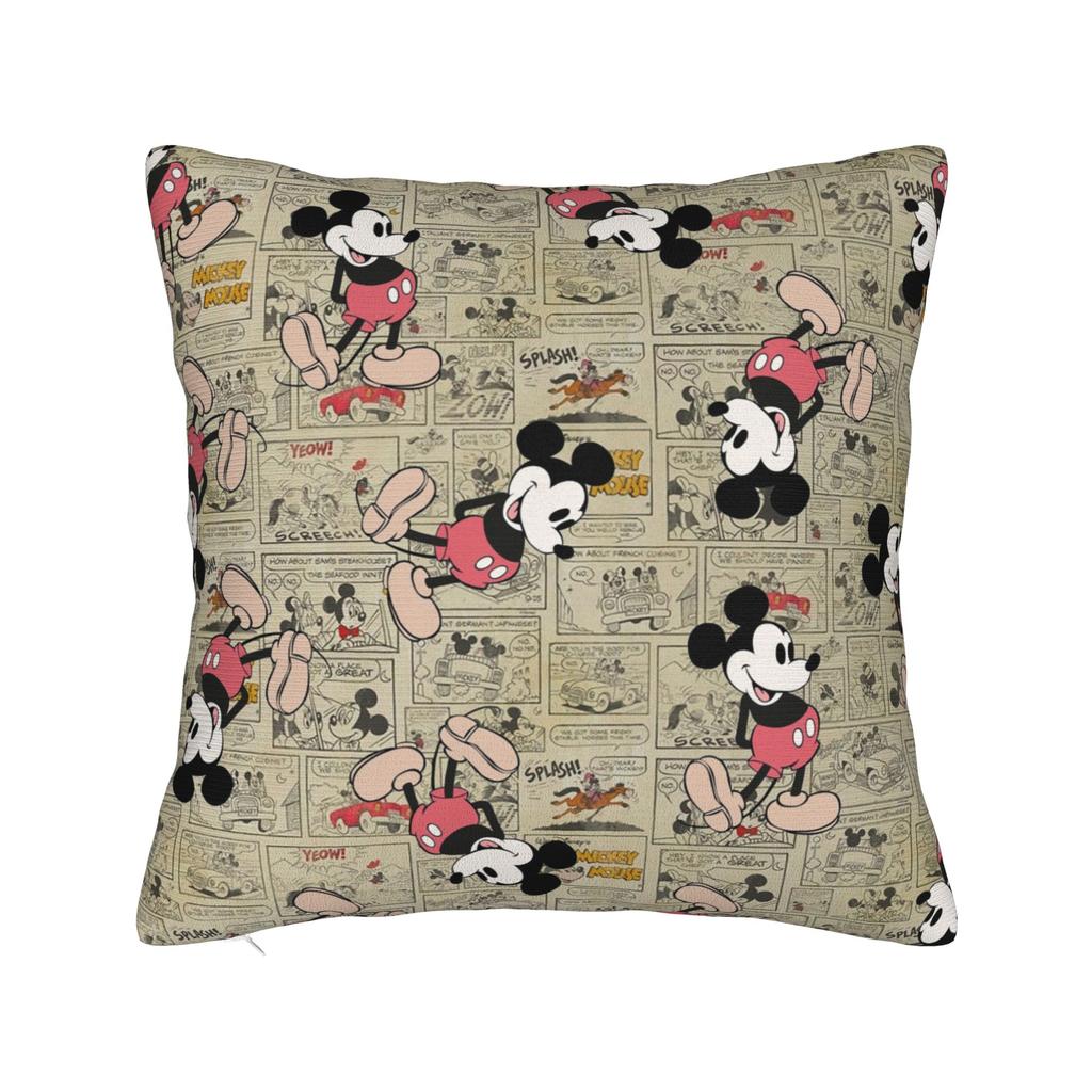 Federa per Cuscino Quadrata Cartone Animato Mickey Minnie Cuscino Decorativo in Poliestere, Federa per Cuscino alla Moda