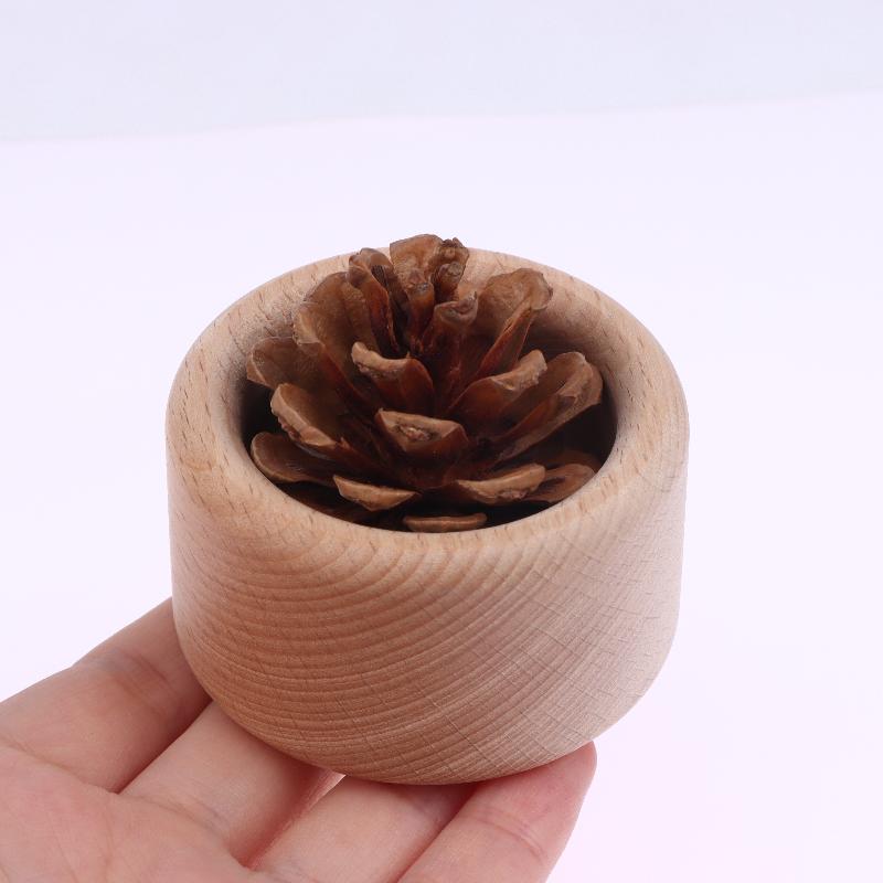 Creative Pine Cone Wood Essential Oil Diffuser Long-Lasting Floral Wooden Essential Oil Diffuser Home Office Car Oil Diffuser