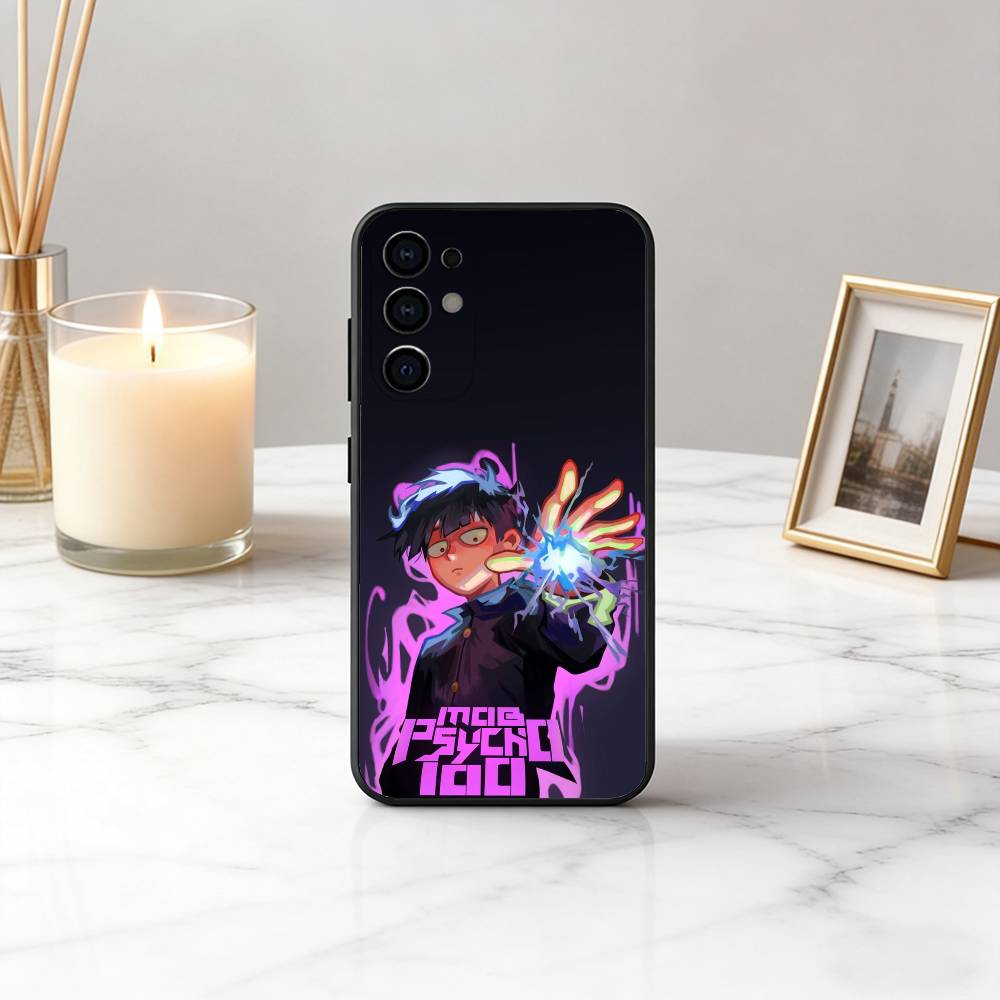 Mob P-Psycho 100 Shigeo K-Kageyama Phone Case For Samsung S25,S24,S21,S22,S23,S30,Ultra,S20,Plus,Fe,Soft Silicone Black Cover