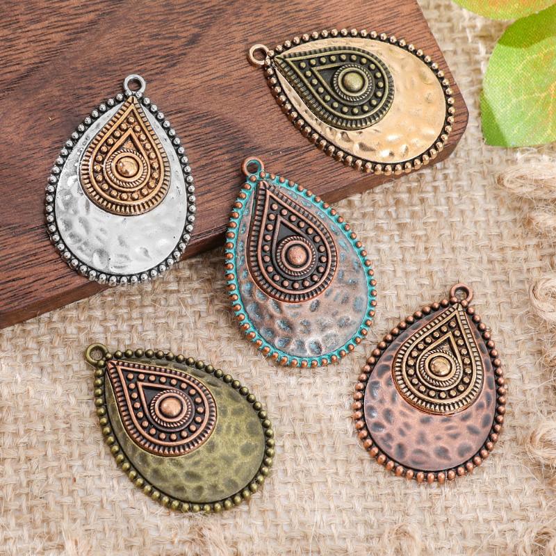 5Pcs Retro Vintage Ethnic Bohemia Teardrop Pendants For Women Earrings Necklaces Charms For Diy Making Jewelry Accessories