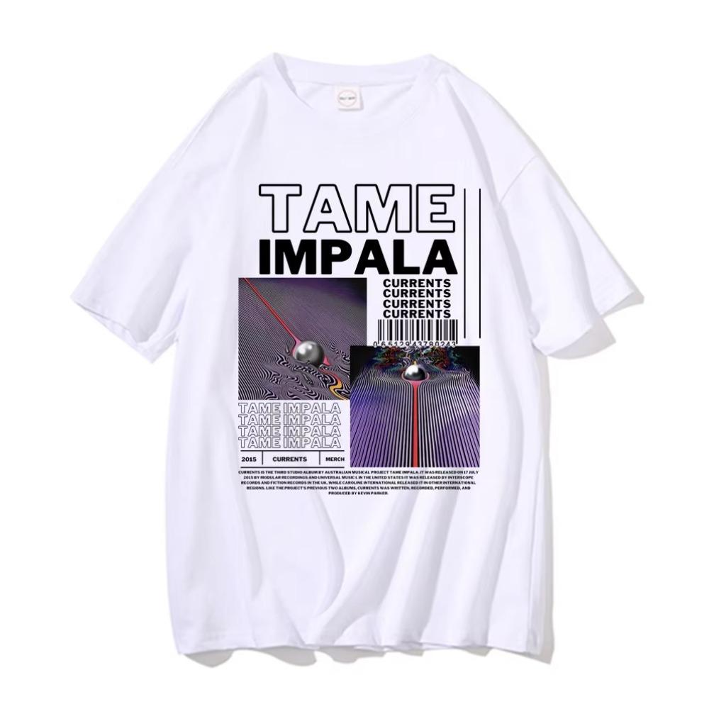 Tame Impala Currents Graphic Print Tshirts Men Women Fashion Oversized Tshirts Short Sleeve Mens Lndie Pop Rock Music T Shirts