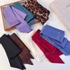 Retro Leopard Print Solid Color Satin Silk Scarf Headbands Womans Fashion Long Strip Silk Scarf Girdle Belt Hair Ring Hair Rope
