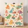 1 Flannel Throw Blanket Dinosaur Party Celebration Fun Time Shawl Blanket Nap Blanket Sofa Blanket Lightweight Soft Comfortable an