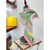 90Cm French Love Circle Belt Chain High Quality Twill Silk Shawl Sunscreen Large Square Scarf Decorative Scarf