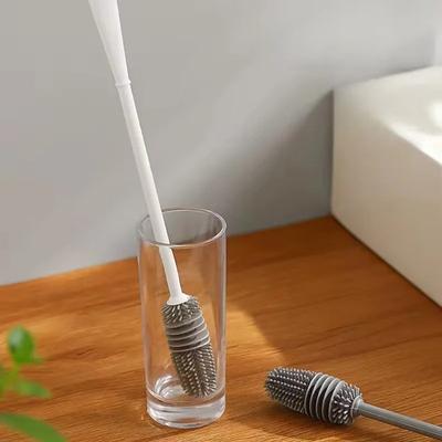 Silikon-Tassenbürste, Milchflaschen-Reinigungsbürste, langer Griff, Wasserflaschen-Reiniger, Glastassen-Waschbürste, Küchen-Schrubbwerkzeuge