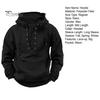 Høst Vinter Herre Hettegenser Snøring Stropp Løs Elastisk Mansjett Retro Varm Pullover Middels Lengde Hip Hop Patchlomme Ensfarget Hettegenser Topp