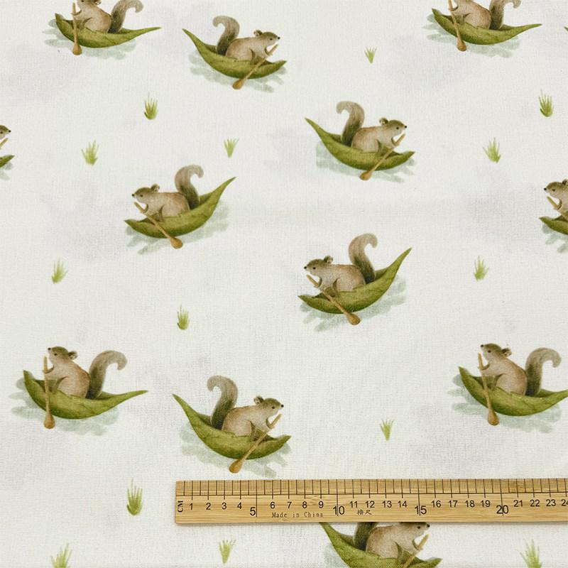 0.5m/1m/2m Cartoon Fairy Tale Printed Encrypted Cotton Linen Fabric for Tablecloths Curtains Sofa Covers Handmade DIY Fabrics