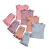 Girls' Solid Color Short Sleeve Shorts Set 2025 Summer Children's Fashion Set