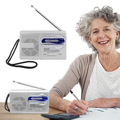 Mini Vintage Radio Battery Powered AM FM Radio Telescopic Antenna for Indoor Outdoor Gifts for Seniors Elderly