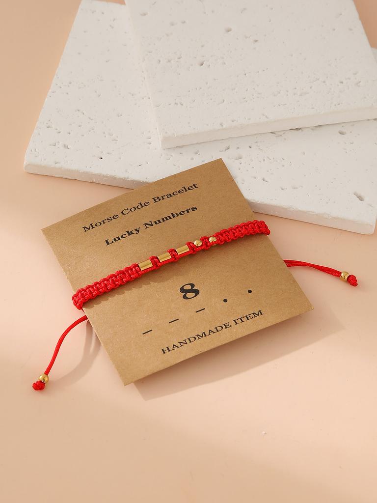 Handwoven Morse Code Number Flat Knot Bracelet Unisex Fashion Accessory