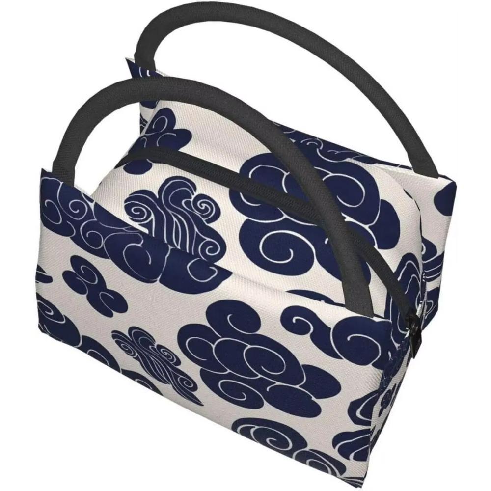 Portable Insulated Lunch Bag Vintage Auspicious Clouds Waterproof Tote Bento Bag for Office School Hiking Beach Picnic Fishing
