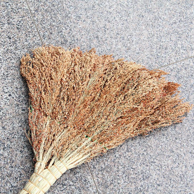 Wooden Handle Sorghum Broom - Long Style (5-Pack)