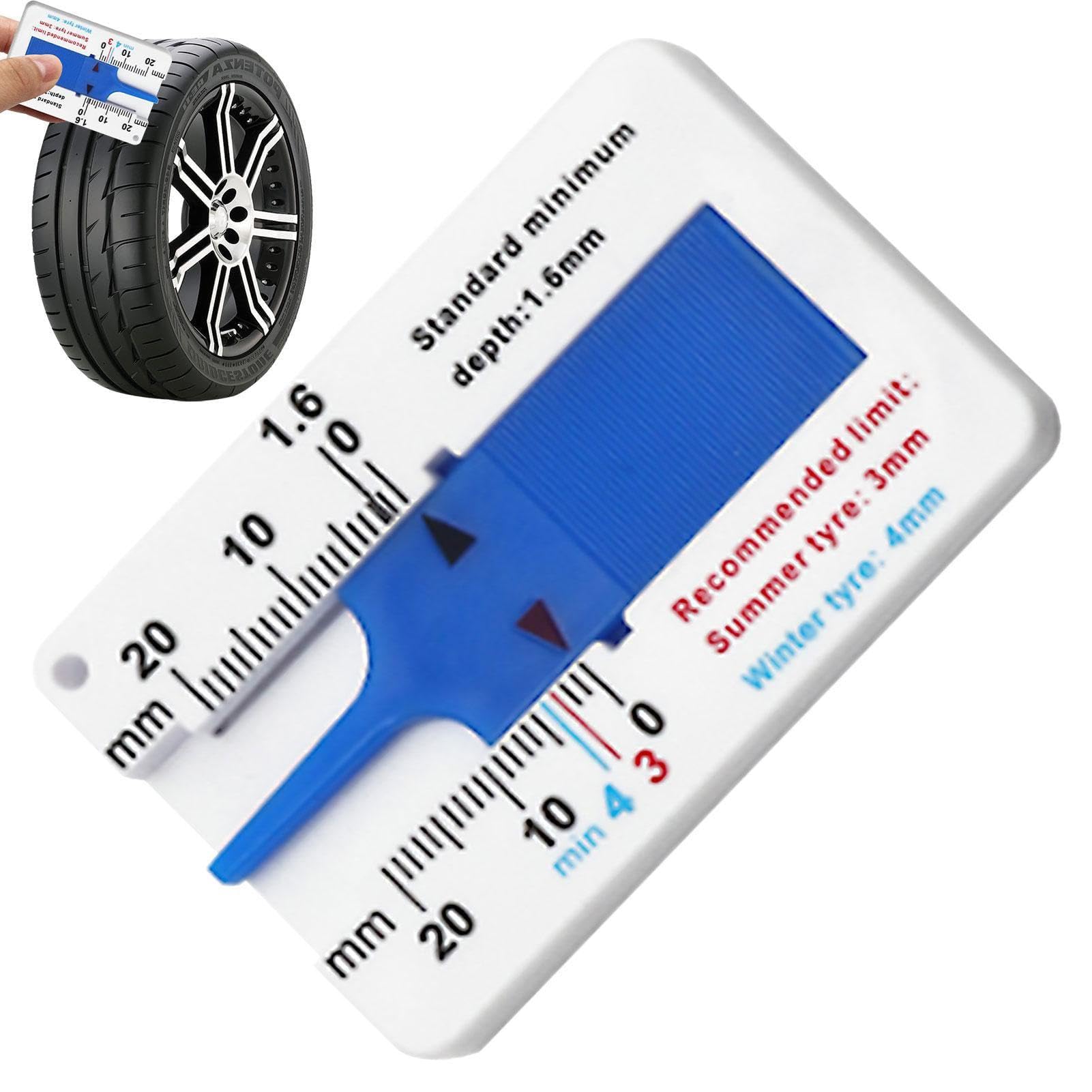 

Tire Depth Ruler - 0 to 20mm Tread Gauge | Portable Tire Depth Gauge Please refer to the description синий