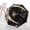 Bat Moon Automatic Folding Umbrella Compact 8 Rib Design,Unique Style,Suitable for Everyday Outdoor Use,Perfect Gift for Friends and Fa