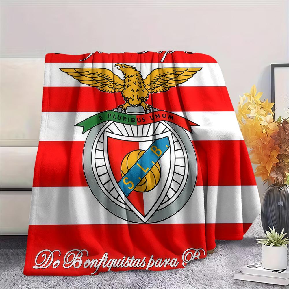 Benfica LOGO Flanelová deka, Vysoká kvalita, Pohodlná pro všechna roční období, Domácí dekorace, Teplo a pohodlí