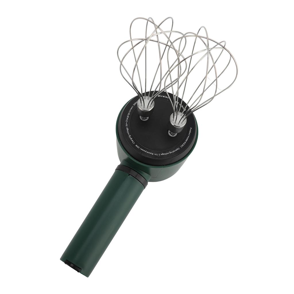 Cordless Electric Hand Mixer with 2 Whisk 1200mAh USB Rechargeable Handheld Stainless Steel