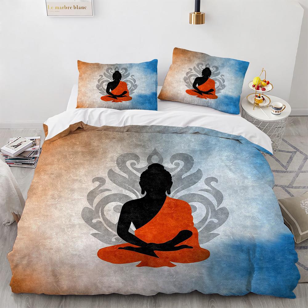 3D Buddha Print Bedding Set Meditation Duvet Covers With Pillow Cover Case Home Decor Bed Clothes Double Queen King Size