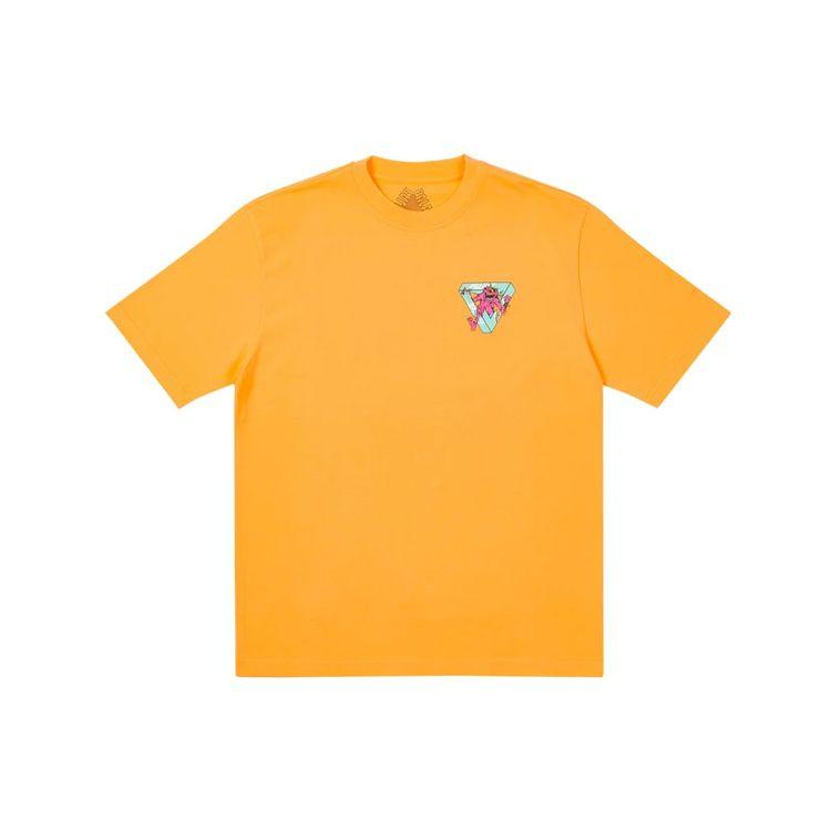 Palace X M-Zone Co-Branded Little Devil Tri-Ferg Cartoon Short Sleeve T-Shirt Unisex Tops Orange P20TS217