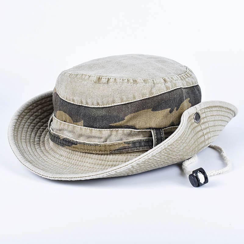 Outdoor Camo Bucket Hat Women Men Summer Korea Camping Panama Caps Cotton Boonie Hats Beach Sun Protector Fisherman Fishing Cap