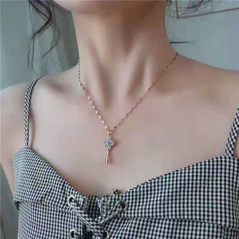 Zircon Key Necklace Female Korean Design Qixi Festival Send Girlfriend Network